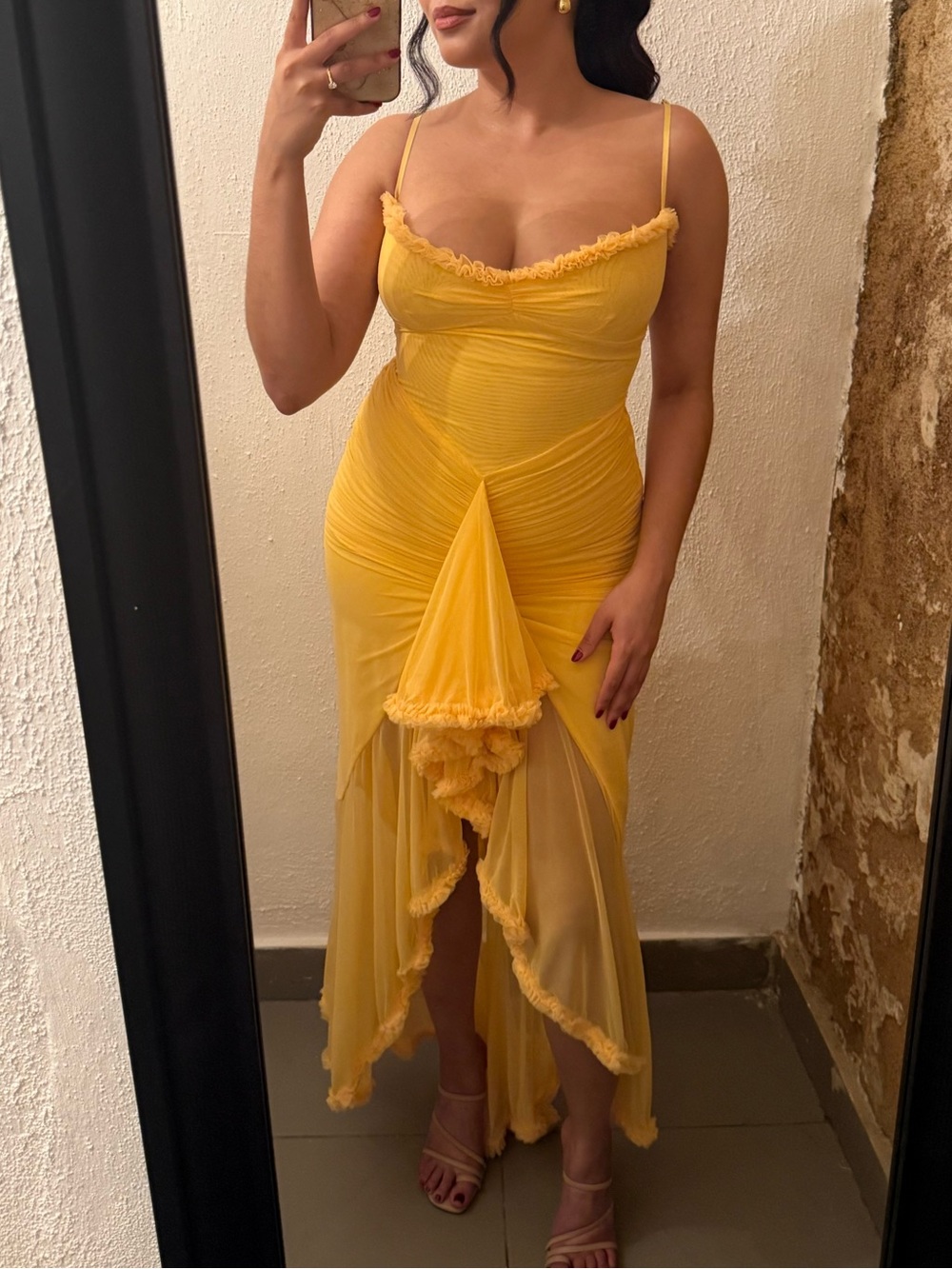 House of CB Yellow Backless Mermaid Evening Gown - Picture 3 of 3